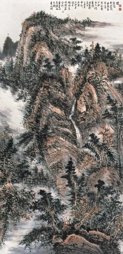 区广安 乙酉（2005年）作 山水 镜心